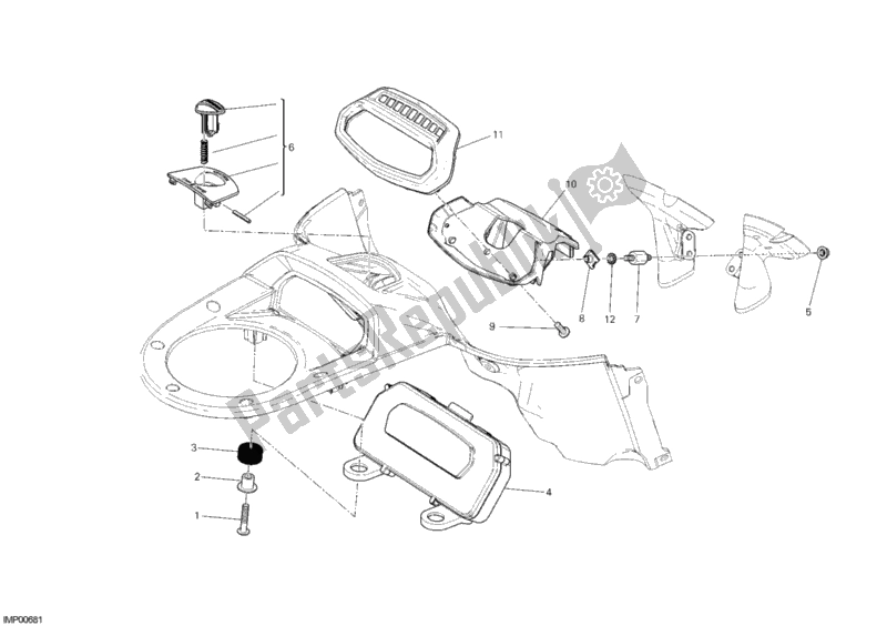 Todas las partes para Tablero De Instrumentos de Ducati Diavel Carbon Brasil 1200 2013